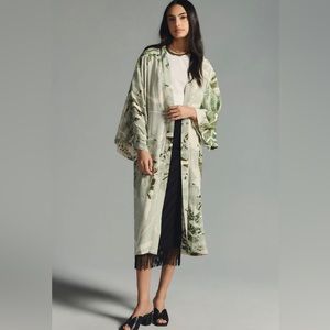 Graphic Linen Kimono | Anthropologie